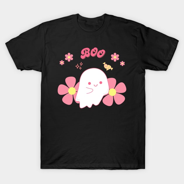 Cute Pink Boo T-Shirt by withpingu